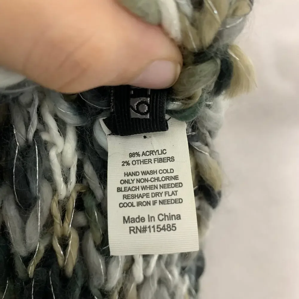 Apt. 9 Loop Chunky Knit Infinity Scarf NWT Gray Beige Stretch Lightweight